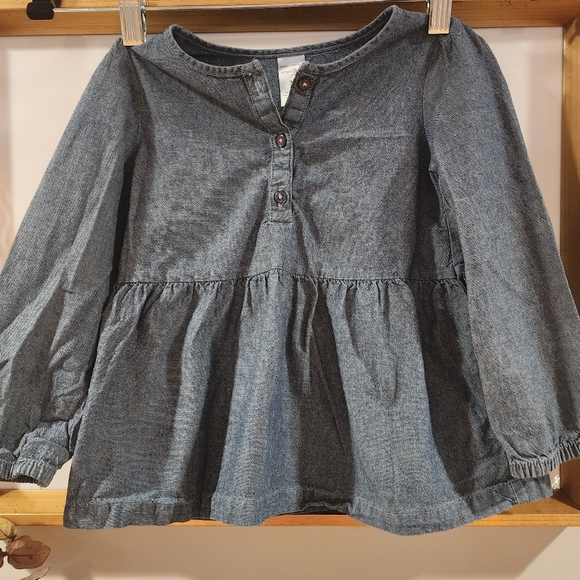 3T Simple Joy's Denim Long Sleeve Top - Picture 2 of 7